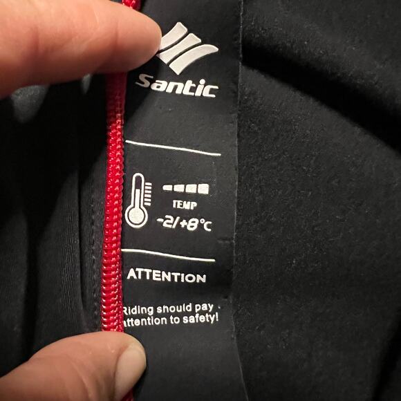 Santic Jacket Mens XXL Red and Black Full Zip Cycling Coat - Picture 8 of 8